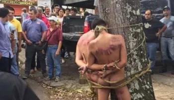 La fotografía de los hombres amarrados a un árbol es un "falso positivo"
