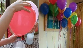 Cómo inflar un globo flotante con bicarbonato