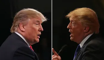 ¿Cómo sería un "debate" entre Trump y Trump? Stephen Colbert revela las contradicciones del magnate