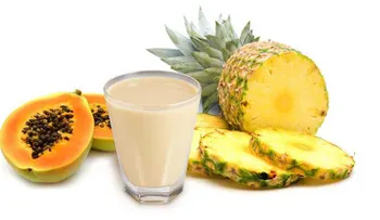 Jugo de papaya (lechosa), naranja y piña para adelgazar y mejorar la digestión 