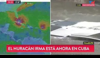 El huracán Irma en su entrada a Cuba