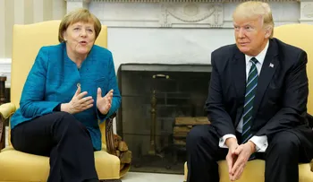 Donald Trump recibe a Angela Merkel en la Casa Blanca