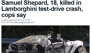 Joven choca y muere durante prueba de Lamborghini 