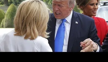 Trump le dice a esposa presidente de Francia que "está en muy buena forma"