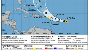 El huracán José sube a categoría 2 y sigue los pasos de Irma