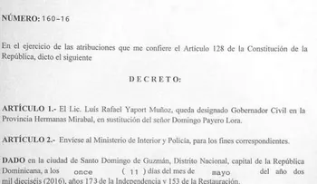 Danilo Medina designa a Luis Rafael Yaport Muñoz, gobernador Hermanas Mirabal