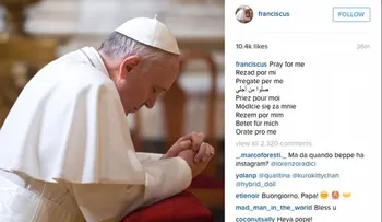 El papa "aterriza" en Instagram y consigue 100.000 seguidores en menos de una hora