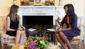 Así fue la reunión de Michelle Obama-Melania Trump