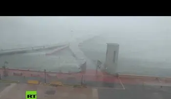 El huracán María tocando tierra en Puerto Rico