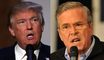 Donald Trump retuitea una foto de Jeb Bush con una esvástica