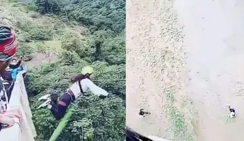 "Error humano": el dramático momento en que una joven salta en bungee jumping y se estrella contra el suelo