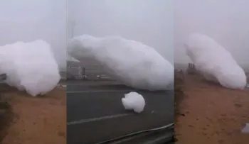 Nubes de espuma caen del cielo en Marruecos (VIDEO insólito)