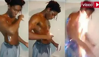 Mujer ayudó a hijo a prenderse fuego y grabarlo en video