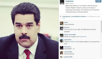 Madonna arremete contra Nicolás Maduro en Instagram