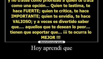 Hoy aprendí que.......