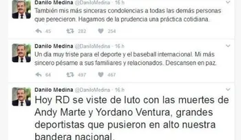Presidente Danilo Medina ofrece condolencias por muerte de dos peloteros dominicanos