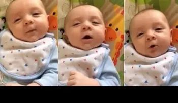 Video: bebé de 7 semanas dice Hello