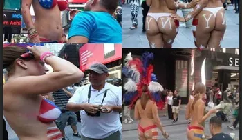 Mujeres desnudas exhibiéndose frente consulado RD en NY traen controversia