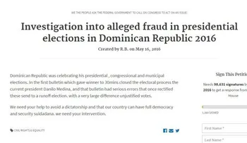 Piden vía web a Estados Unidos que investigue elecciones en la República Dominicana 