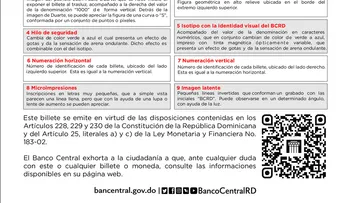 BCRD informa que a partir del viernes 18 de noviembre circulará un billete de RD$1,000.00 pesos año 2021