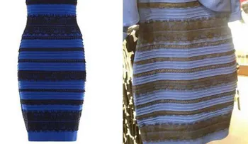 Explicación de la ciencia para el vestido azul y negro o blanco y dorado 