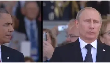 Video: "Juego de miradas'' entre Putin y Obama en el Día D