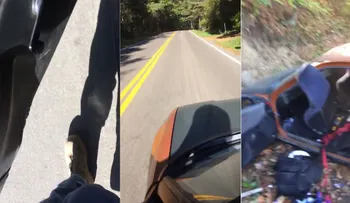 Usó su auto roto como skate para divertir a sus amigos y terminó en desastre