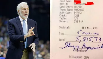La propina de Gregg Popovich que dejó atónitos a los empleados de un restaurante