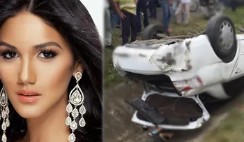 Así quedó el auto de la ex Miss RD Kimberly Castillo en accidente de tránsito