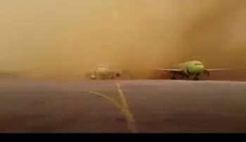 Video: Tormenta de arena crea el pánico en un aeropuerto de Jordania