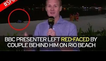 La incómoda reacción de un presentador al ver a una pareja teniendo sexo en la playa de Río
