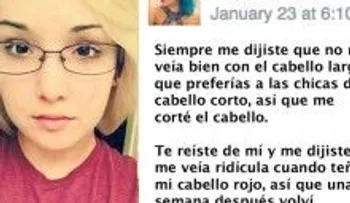 Su novio criticaba su aspecto y ella hizo pública una carta para él