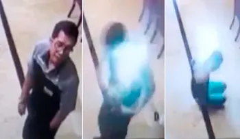 El aterrador momento cuando a un hombre le explota el celular en el bolsillo de la camisa