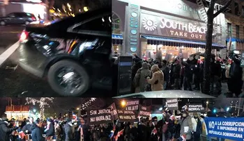 Lanzan huevos a policías NY durante marcha contra corrupción RD en Alto Manhattan