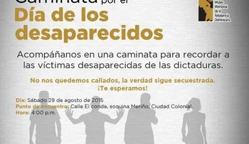 Realizarán caminata en Zona Colonial por Día de los Desaparecidos