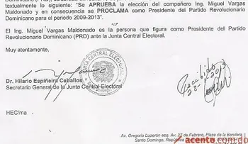 JCE confirma mandato de Miguel Vargas concluyó