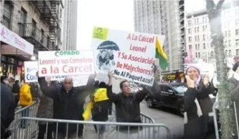 Rechazan presencia de Leonel en NY con nutrido piquete