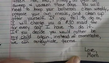 Un hijo de 13 años cree el mandamás y la mamá escribe una carta que da la vuelta al mundo