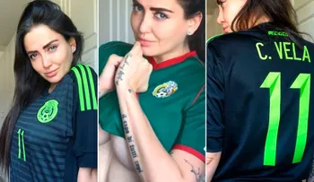 Una conejita de Playboy enseñó de más para apoyar al seleccionado mexicano