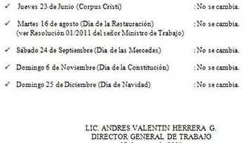Ministerio de Trabajo  recurerda sentencia SCJ declara el 16 de agosto no laborable