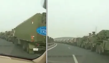 Vehículos militares chinos se dirigen hacia la frontera con Corea del Norte 