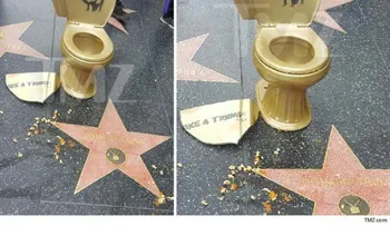 Investigan vandalismo con el  inodoro de Trump