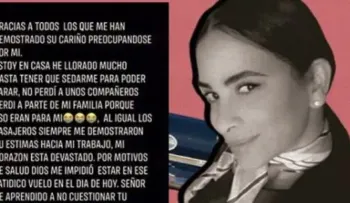 Azafata que le tocaba el lugar de Verónica Estrella, asegura que Dios le impidió estar en ese fatídico vuelo