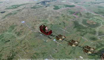 Sigue el camino de Santa Claus entregando regalos por el mundo