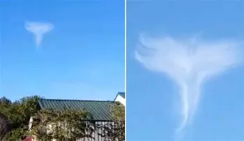 La nube "milagrosa" parecida a un ángel (VIDEO)