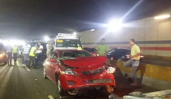 Un triple choque en el túnel de la 27 de Febrero, pero no hay lesionados