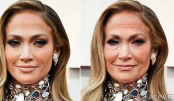 Jennifer López envejecería así, con aplicación de "FaceApp