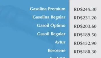 La gasolina premium baja RD$4.00; regular RD$3.00; GLP RD$1:00 y congelan el GN