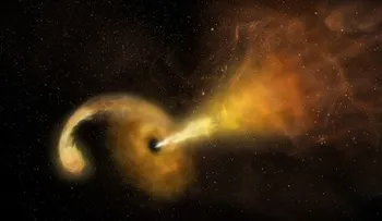 Detectan una rara explosión de luz de estrella desgarrada por agujero negro