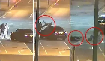 Conductor eleva por los aires a dos transeúntes que le reclamaron el paso (VIDEO IMPACTANTE)